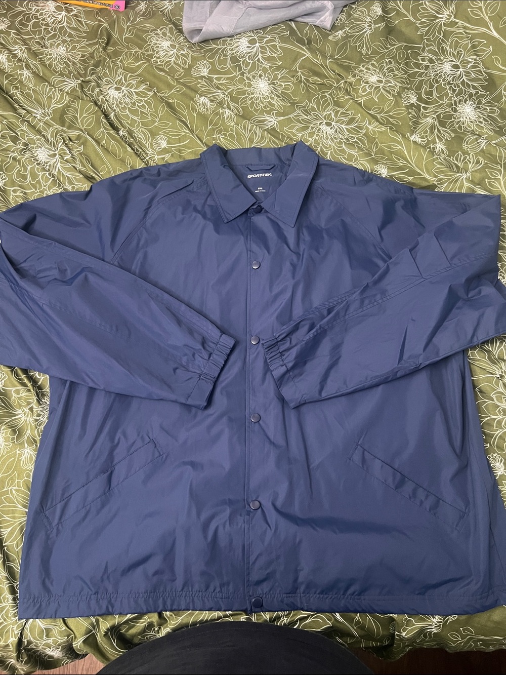 Sport-Tek Navy Lightweight Windbreaker Coach Jacket